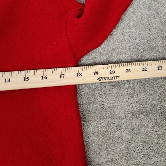 H Halston Women's Sweater Size S Red Extra Fine Merino Wool Knitwear Warm Winter - Picture 8 of 9
